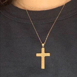 10k GOLD CROSS GREEK NECKLACE